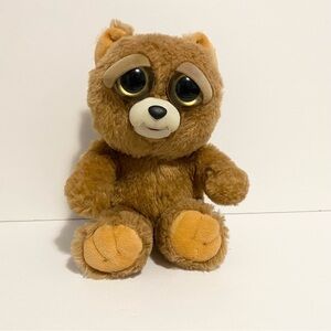 Feisty Pets Teddy Bear Plush Stuffed Animal Push Face Growls a Lot Brown Tan Toy